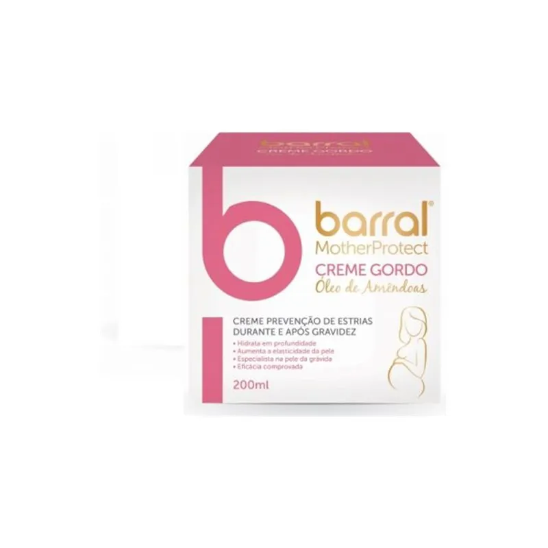 6326587-centralpharmacy_pt Barral Motherprotect Creme Gordo com Óleo de Amêndoas Doces Anti-Estrias 200ml
