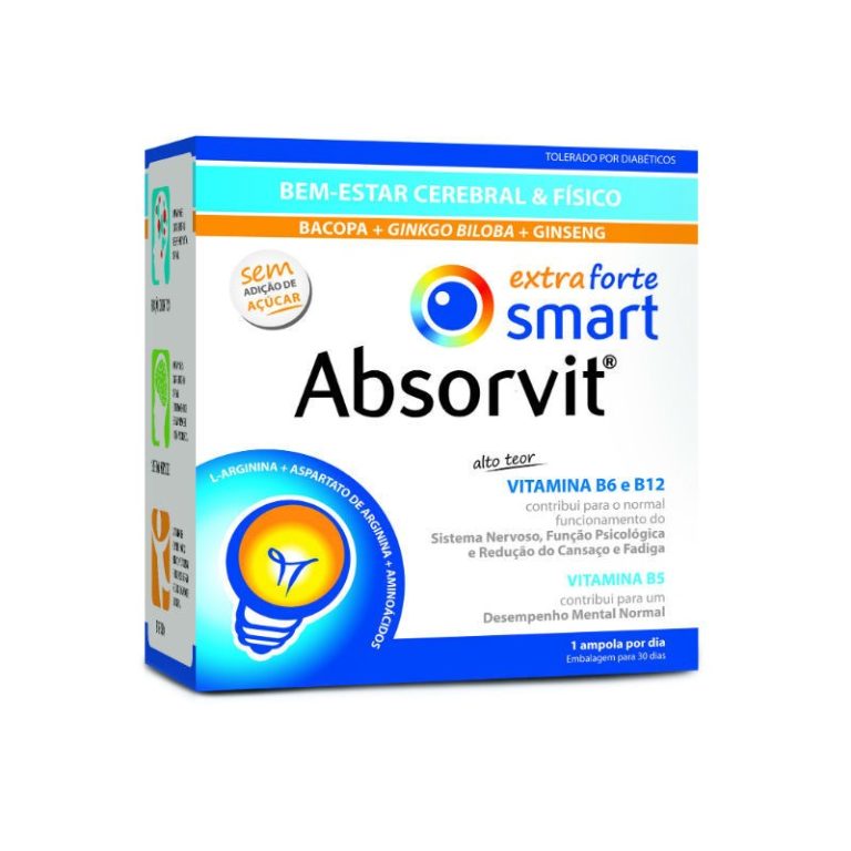Absorvit Smart Extra Forte Tónico Cerebral e Energia (30 Ampolas Bebíveis de 10ml)