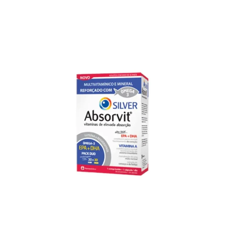 Absorvit Silver Duo Multivitamínico + Ómega-3 para Adultos 65+ (30 Comprimidos + 30 Cápsulas)