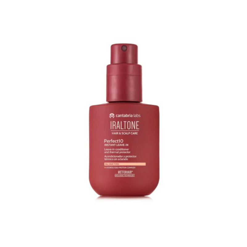 7586347 O Iraltone Perfect10 Instant Leave-in Conditioner é um tratamento capilar multifuncional sem enxaguar, desenhado para todos os tipos de cabelo.